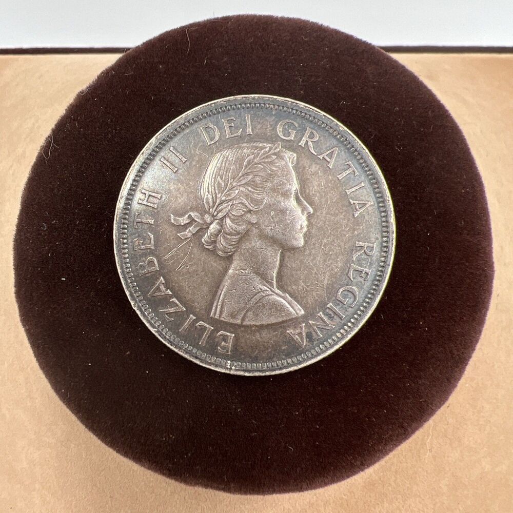 1955 Canada Silver Dollar Coin Low Mintage Excellent Condition High Value Patina